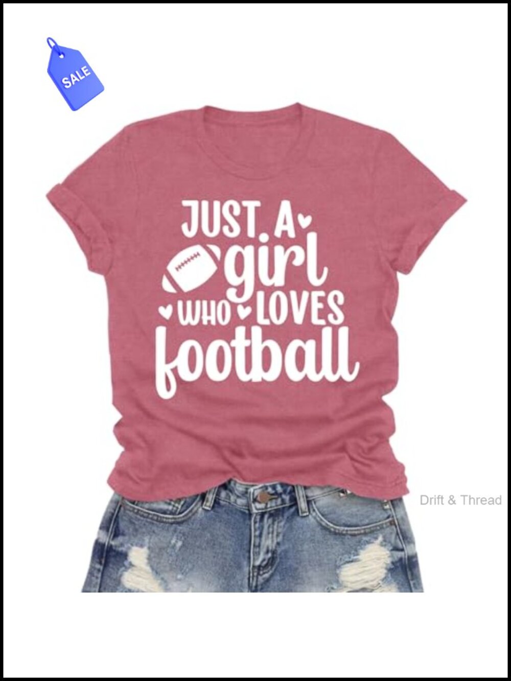 Women's Football Lover Game Day T-Shirt Soft Polyester Rayon Spandex Funny